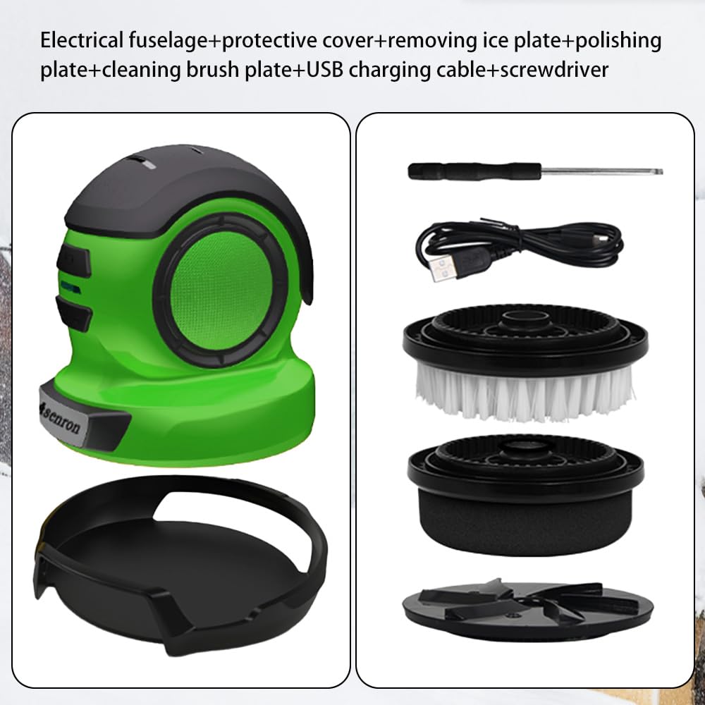 Electric Ice Scraper for Car Windshield, Cordless Electric Handheld Ice Scraper, Electric Snow Scraper for Window, 3 in1 Rechargeable Windshield Snow Remover, Electric Cleaner and Polisher for Car