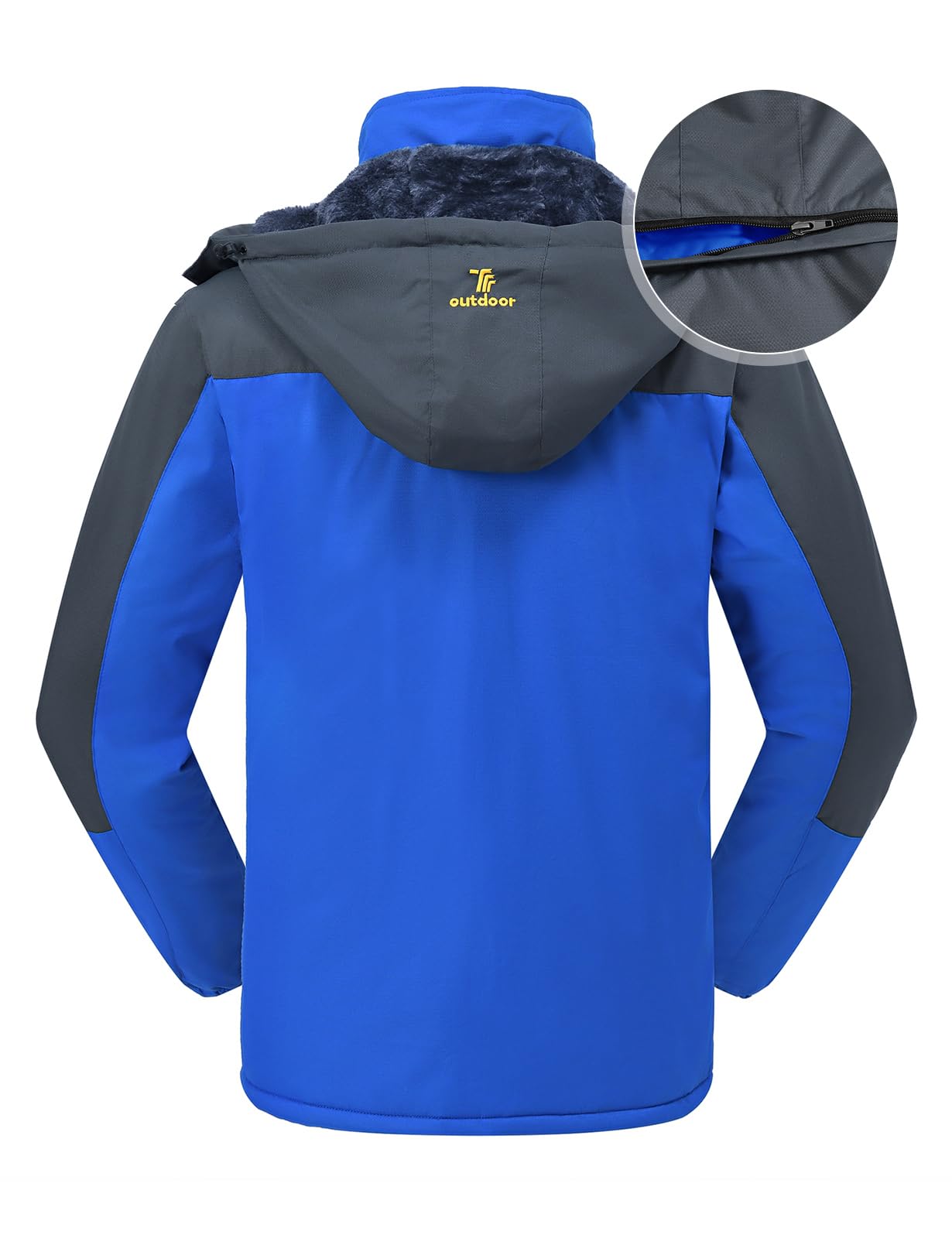 Rdruko Men's Winter Snow Jacket Coat Waterproof Windproof Insulated Ski Snowboard Fleece Jacket (Blue, US XL)