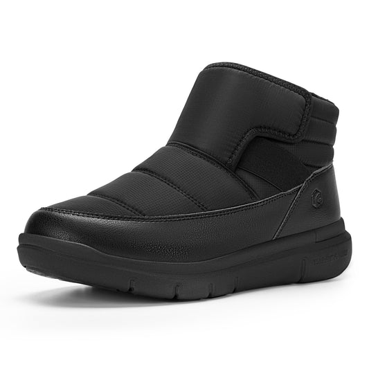 FitVille Mens Snow Boots Extra Wide Width Waterproof Winter Boots for Men Lightweight size 14 X-Wide Black