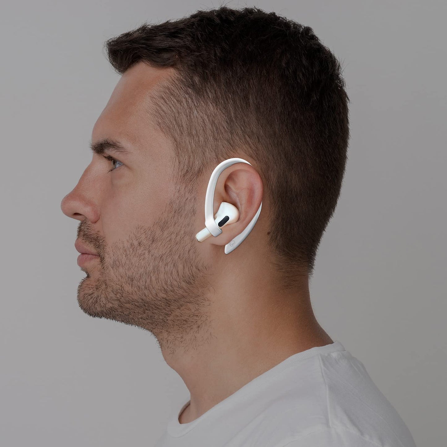 ICARERSPACE 2 Pairs AirPods Ear Hooks for AirPods Pro 2, AirPods Pro, AirPods 4, 3, 2 & 1, Upgraded Anti Slip Sports Clip Hooks for AirPods 1, 2, 3, 4,Pro, Pro 2 – White