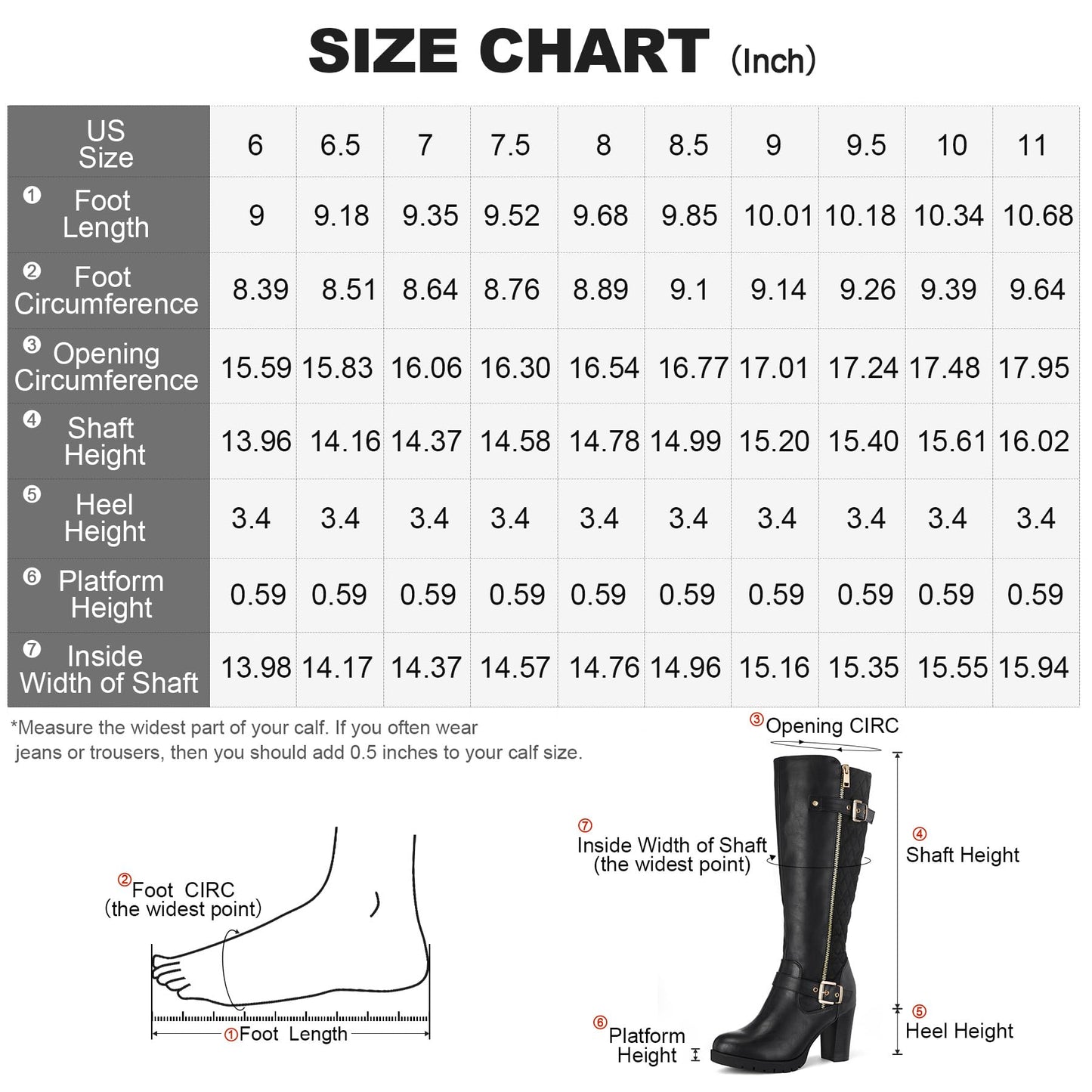 mysoft Women's Knee High Boots Fashion Chunky Block Heel Warm Winter Boots with Side Zippers