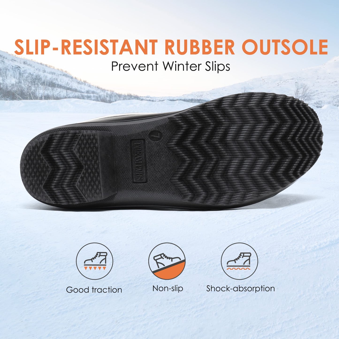 DREAM PAIRS Women's Snow Winter Boots Mid Calf Waterproof Duck Warm Outdoor Winter Boots Shoes,Size 9,Black,MONTE_01
