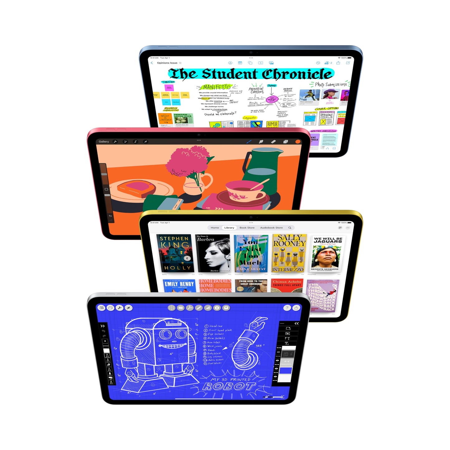 Apple iPad 11-inch: A16 chip, 11-inch Model, Liquid Retina Display, 128GB, Wi-Fi 6, 12MP Front/12MP Back Camera, Touch ID, All-Day Battery Life — Silver