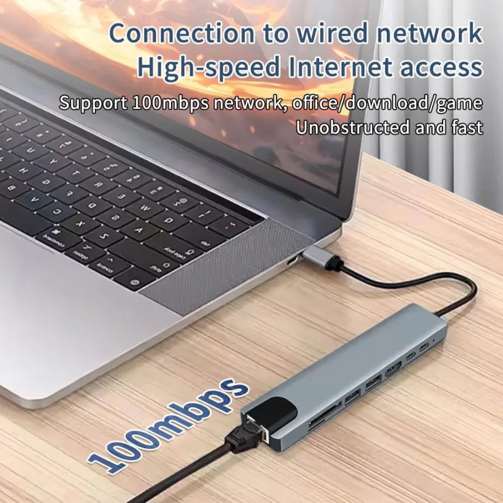 8 in 1 USB Docking Station Hub