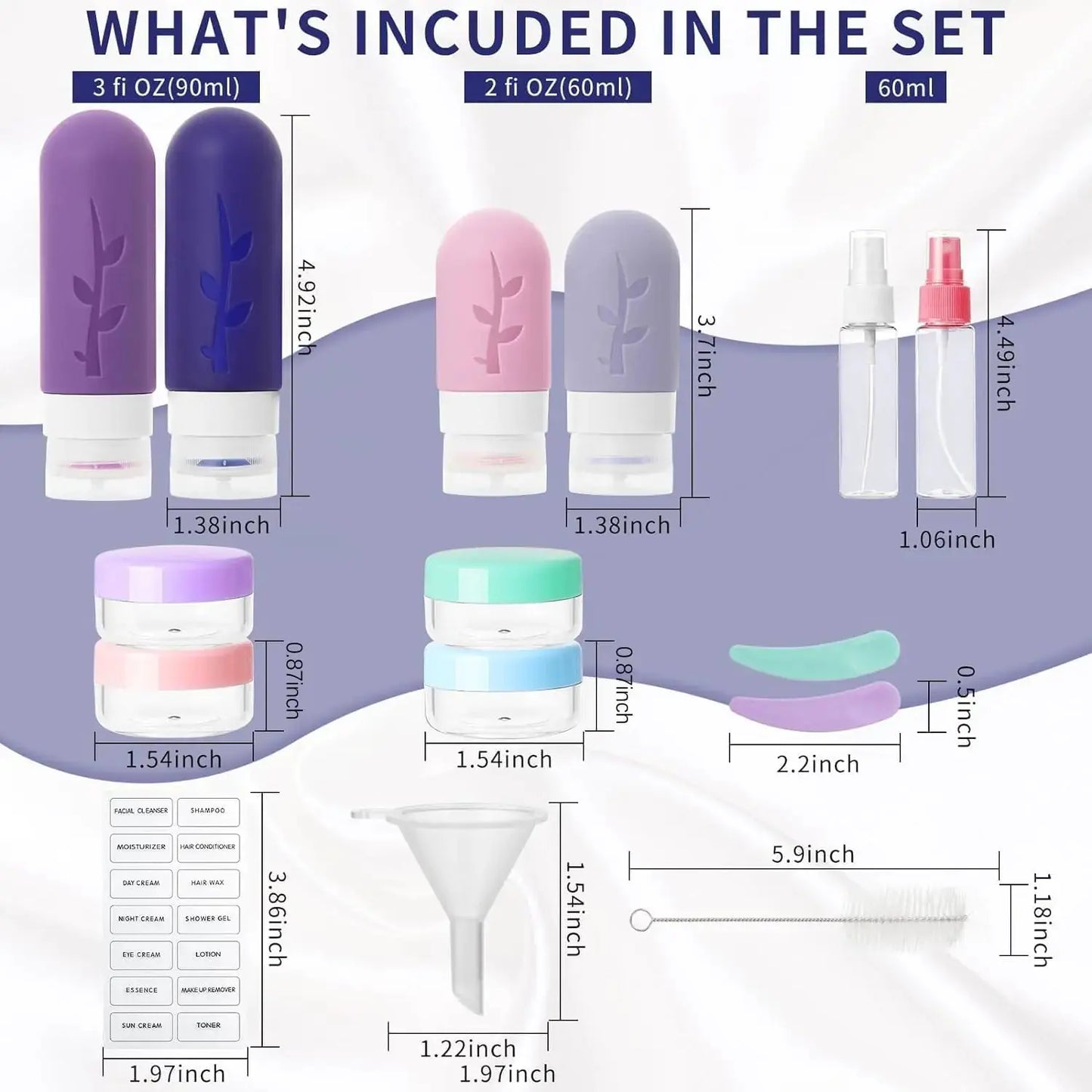 Travel Containers for Toiletries, 18pack TSA Approved Travel Size Containers for Toiletries