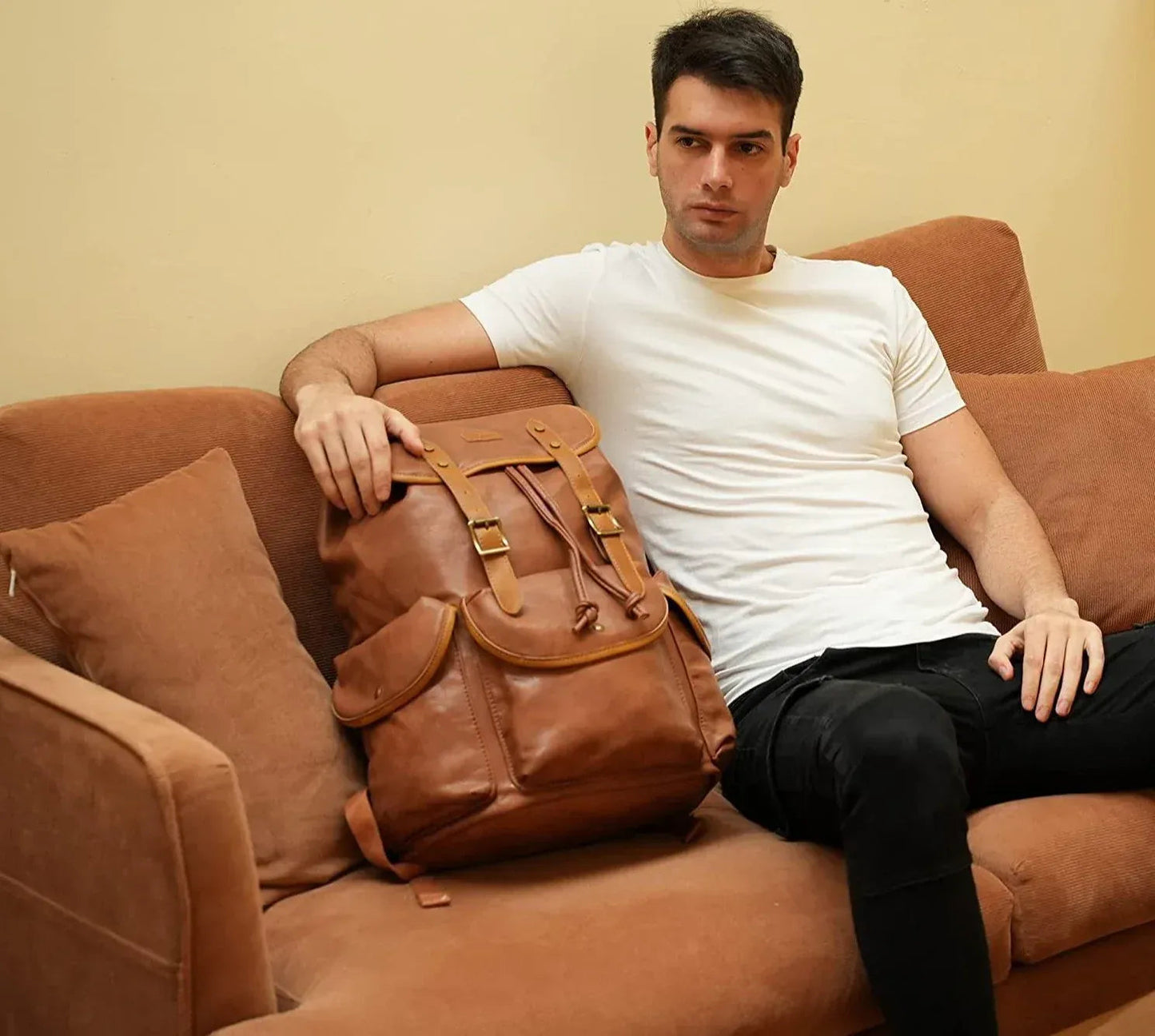 Leather Laptop Backpack – 15.6″ Eco-Friendly Professional Pack