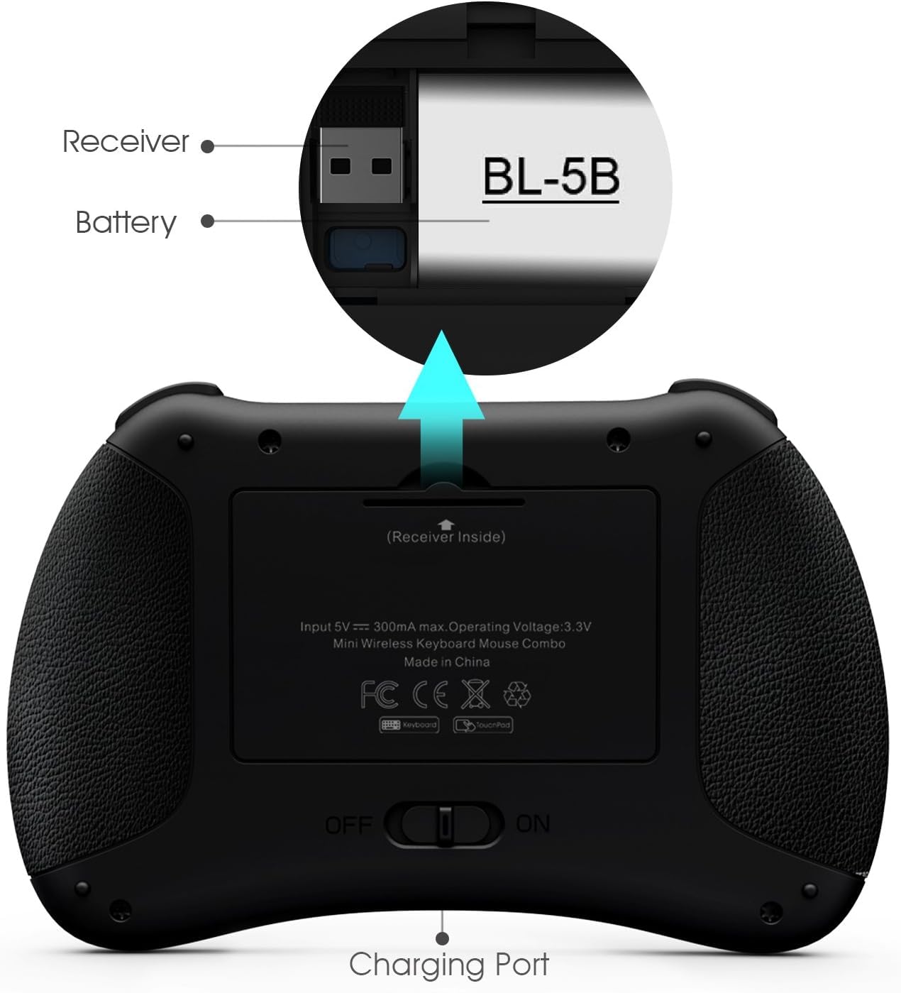 (Backlit Version)REIIE H9+ Mini Keyboard,2.4GHz Wireless Mini Handheld Smart TV Remote Keyboard with Touchpad for PC,Raspberry Pi 2, Pad, Smart TV, Android TV Box, Windows 7 8 10（Not Suport Bluetooth）