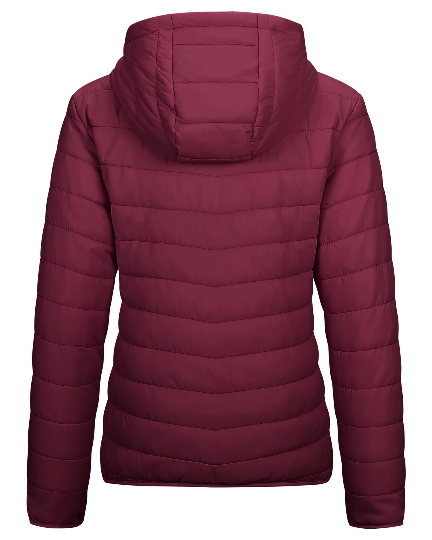 Outdoor Ventures Women's Packable Lightweight Full-Zip Puffer Jacket with Hood Quilted Winter Coat