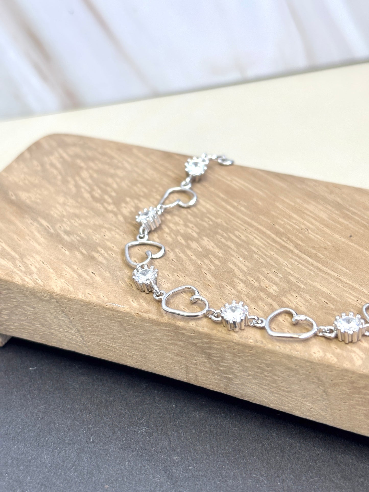 Sterling silver 925 open hearts bracelet | silver 925 link bracelet | Pulseras de plata 925 | pulseras de corazones para mujer