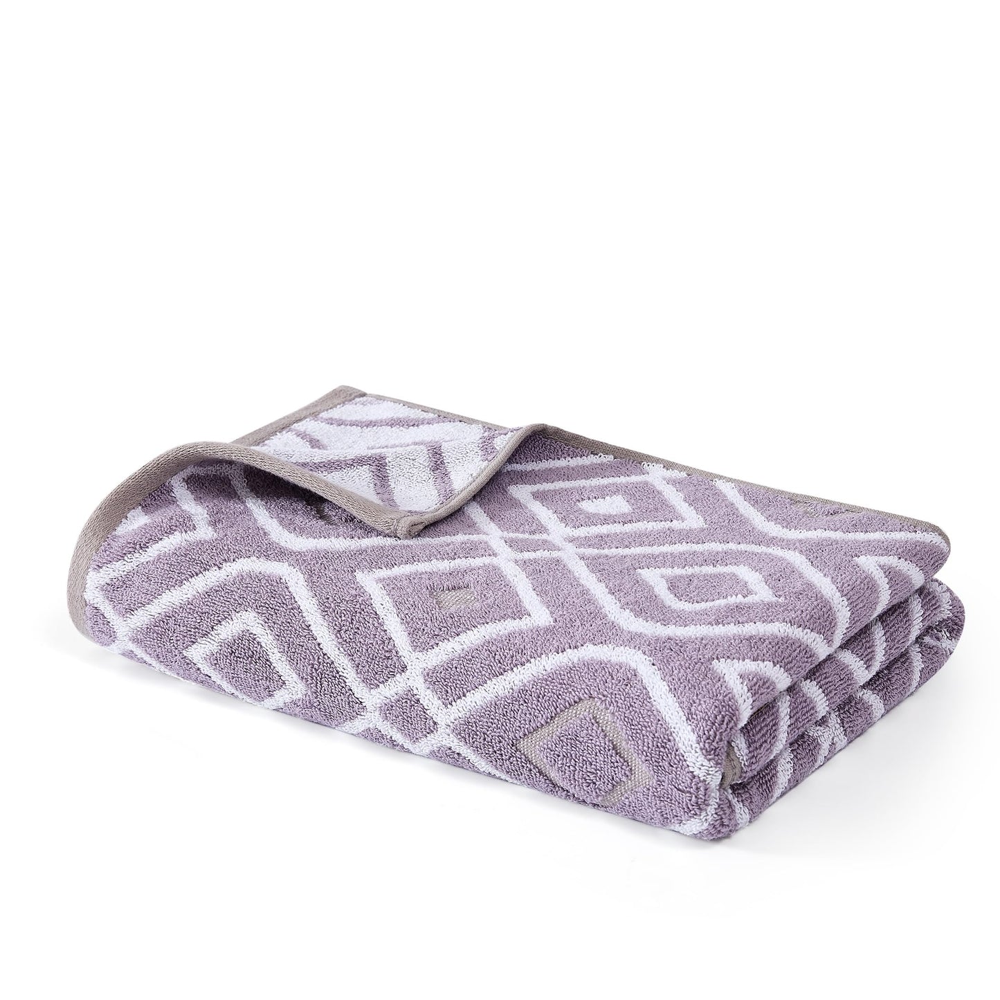 Modern Threads Oxford 6-Piece 100% Cotton Towel Set – Yarn Dyed Jacquard & Solid – Includes 2 Bath Towels, 2 Hand Towels, 2 Washcloths – Absorbent, Quick Dry, Soft & Durable – Lavender