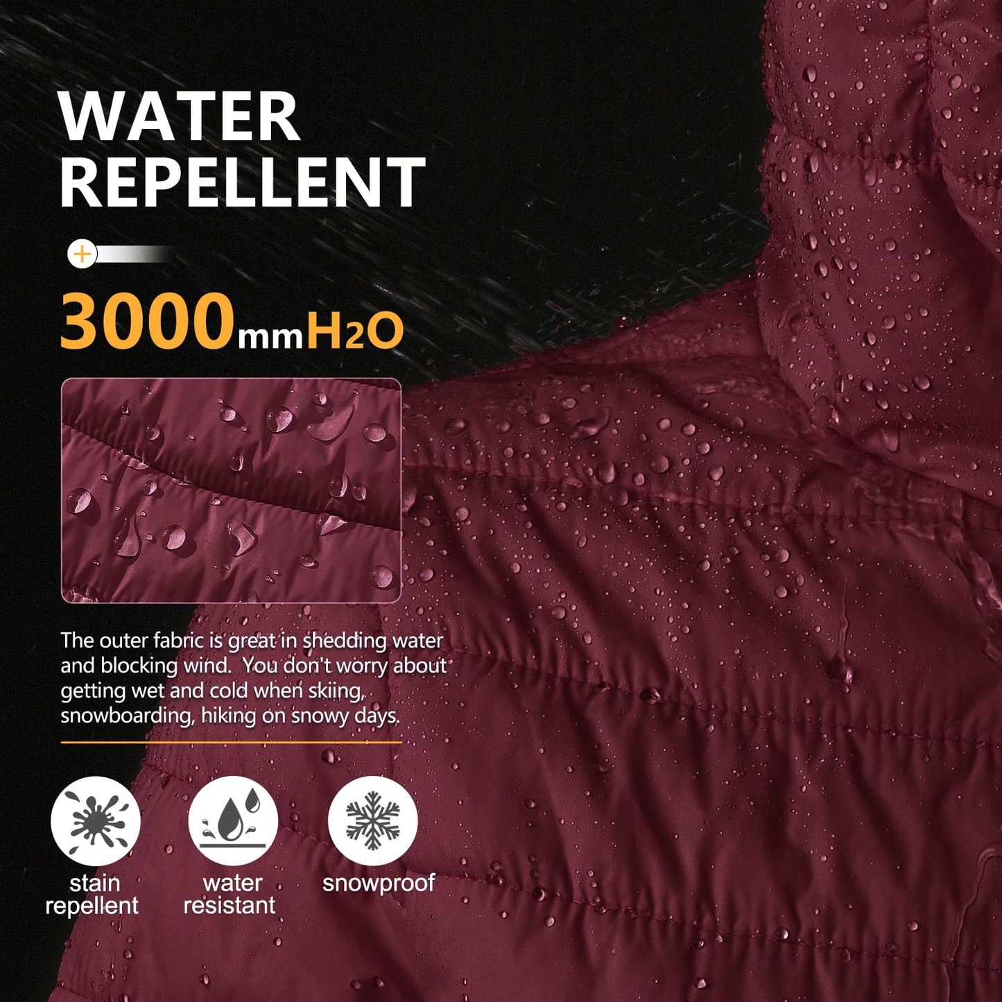 Outdoor Ventures Women's Packable Lightweight Full-Zip Puffer Jacket with Hood Quilted Winter Coat