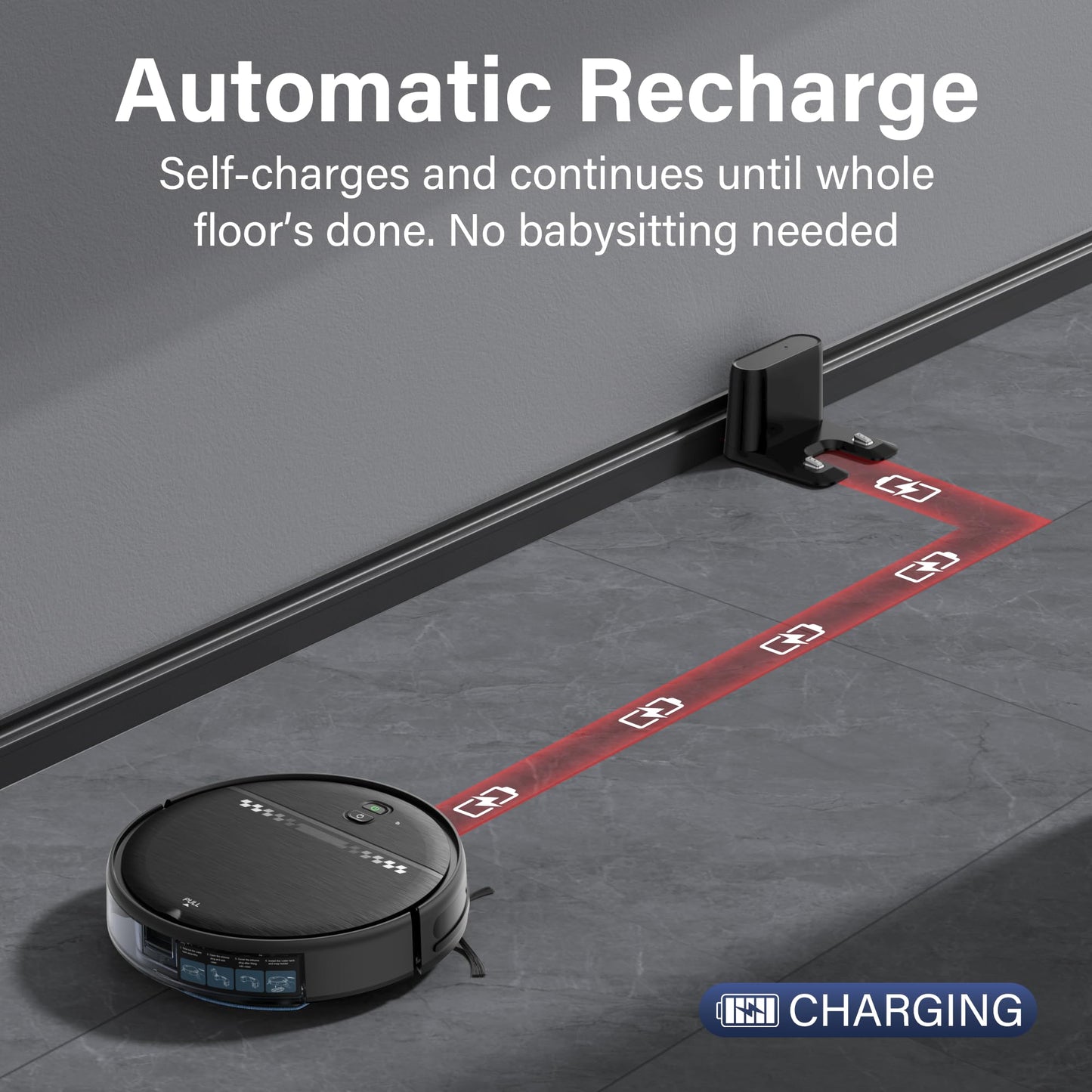 ZC WAS Robot Vacuum and Mop Combo, 2-in-1 Robot Vacuum Cleaner, Perfect for Pet Hair, Hard Floor and Carpet, Anti-Bump, Anti-Fall, App, Voice and Remote Control