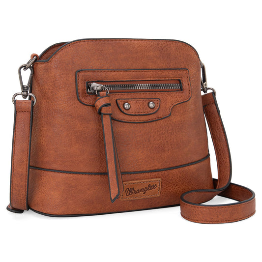 Wrangler Small Crossbody Bags for Women Shoulder Cute Purses and Handbags with Adjustable Strap Brown WG145-211-2BR