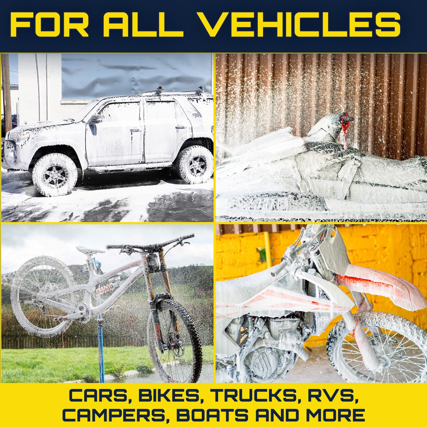 Clean Car USA Foam King™ Car Wash Foam Gun & Microfiber Mitt, Garden Hose Attachment for Scratch-Free Cleaning, Snow Foam Cannon Soap Sprayer, Auto Detailing Kit for Cars, Trucks & More