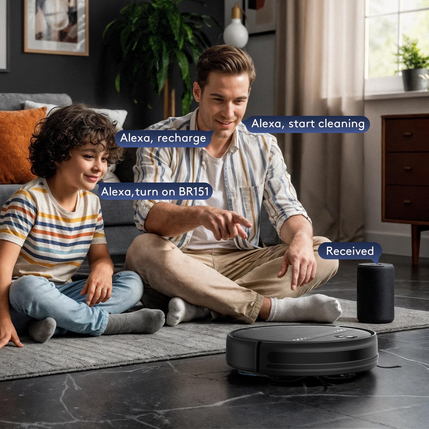 ZC WAS Robot Vacuum and Mop Combo, 2-in-1 Robot Vacuum Cleaner, Perfect for Pet Hair, Hard Floor and Carpet, Anti-Bump, Anti-Fall, App, Voice and Remote Control