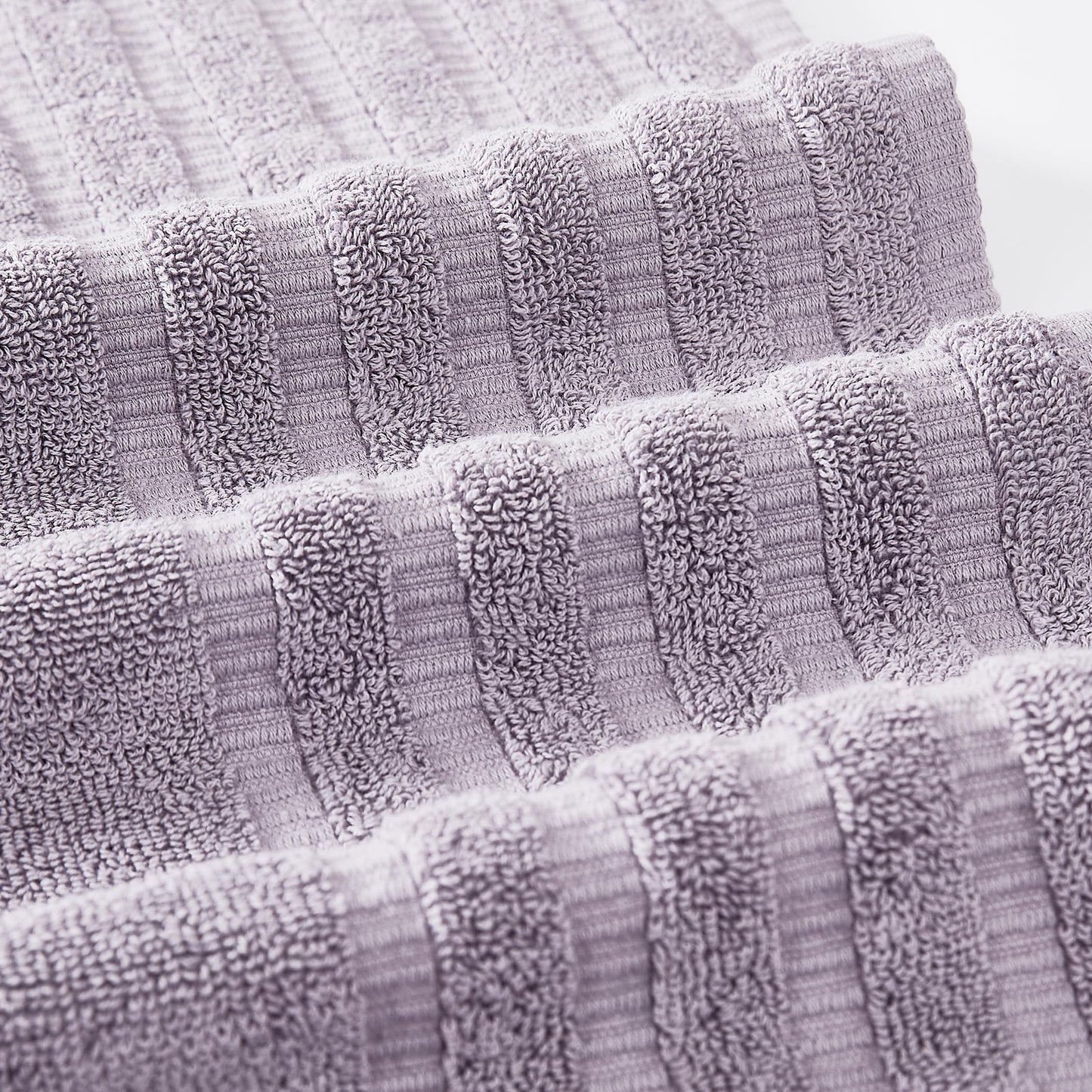 Modern Threads Oxford 6-Piece 100% Cotton Towel Set – Yarn Dyed Jacquard & Solid – Includes 2 Bath Towels, 2 Hand Towels, 2 Washcloths – Absorbent, Quick Dry, Soft & Durable – Lavender