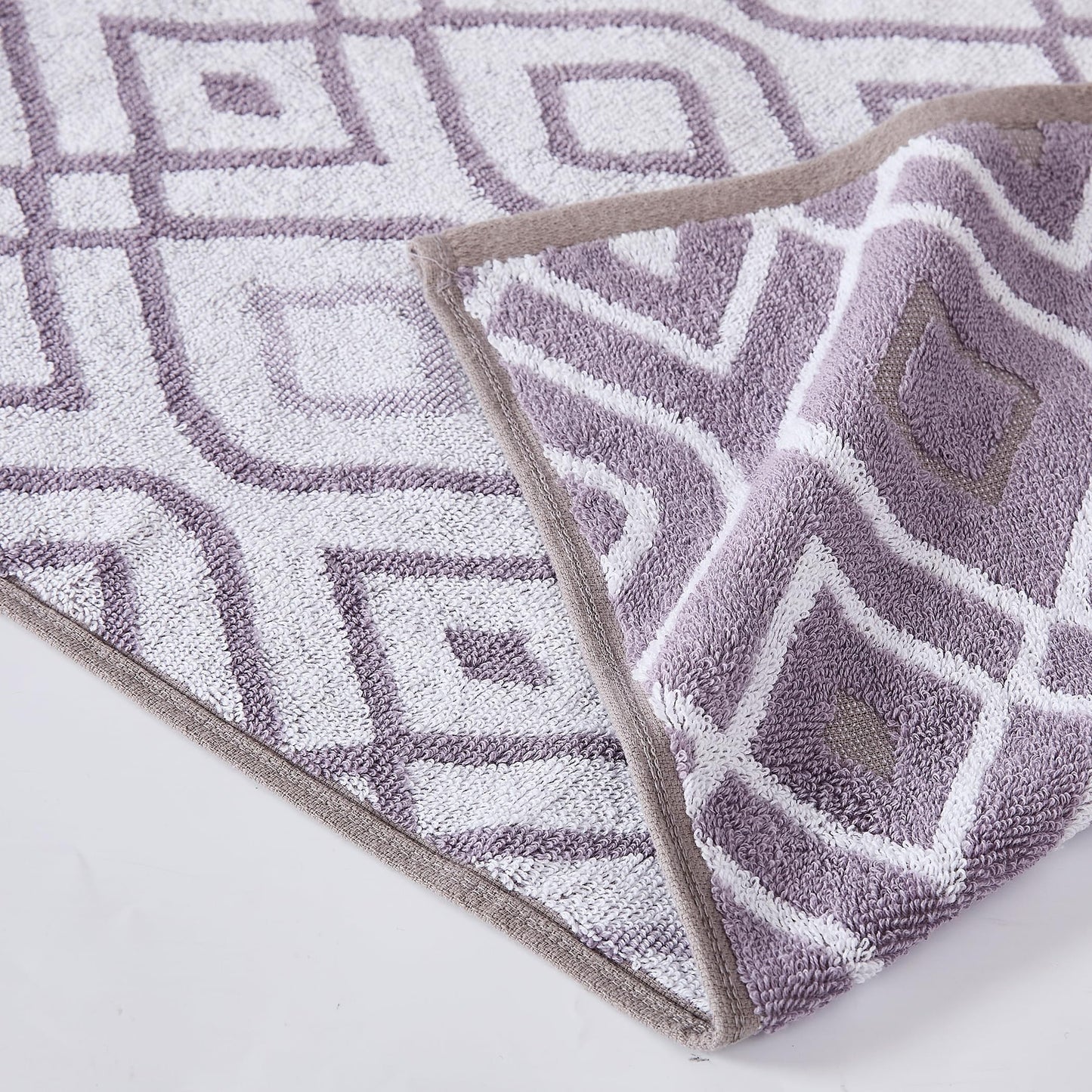 Modern Threads Oxford 6-Piece 100% Cotton Towel Set – Yarn Dyed Jacquard & Solid – Includes 2 Bath Towels, 2 Hand Towels, 2 Washcloths – Absorbent, Quick Dry, Soft & Durable – Lavender