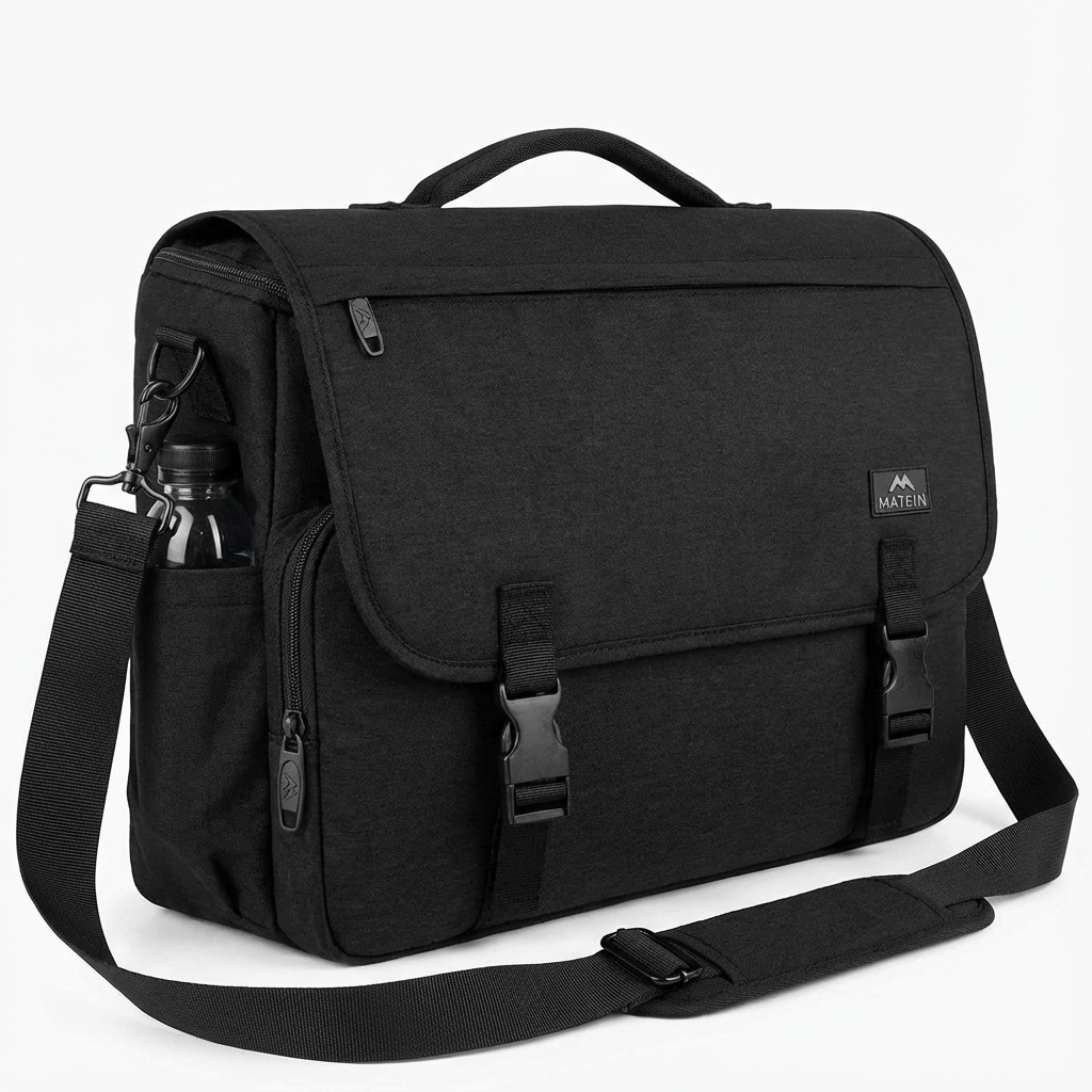 Nylon Messenger Bag – Water-Resistant 15.6″ Laptop Crossbody