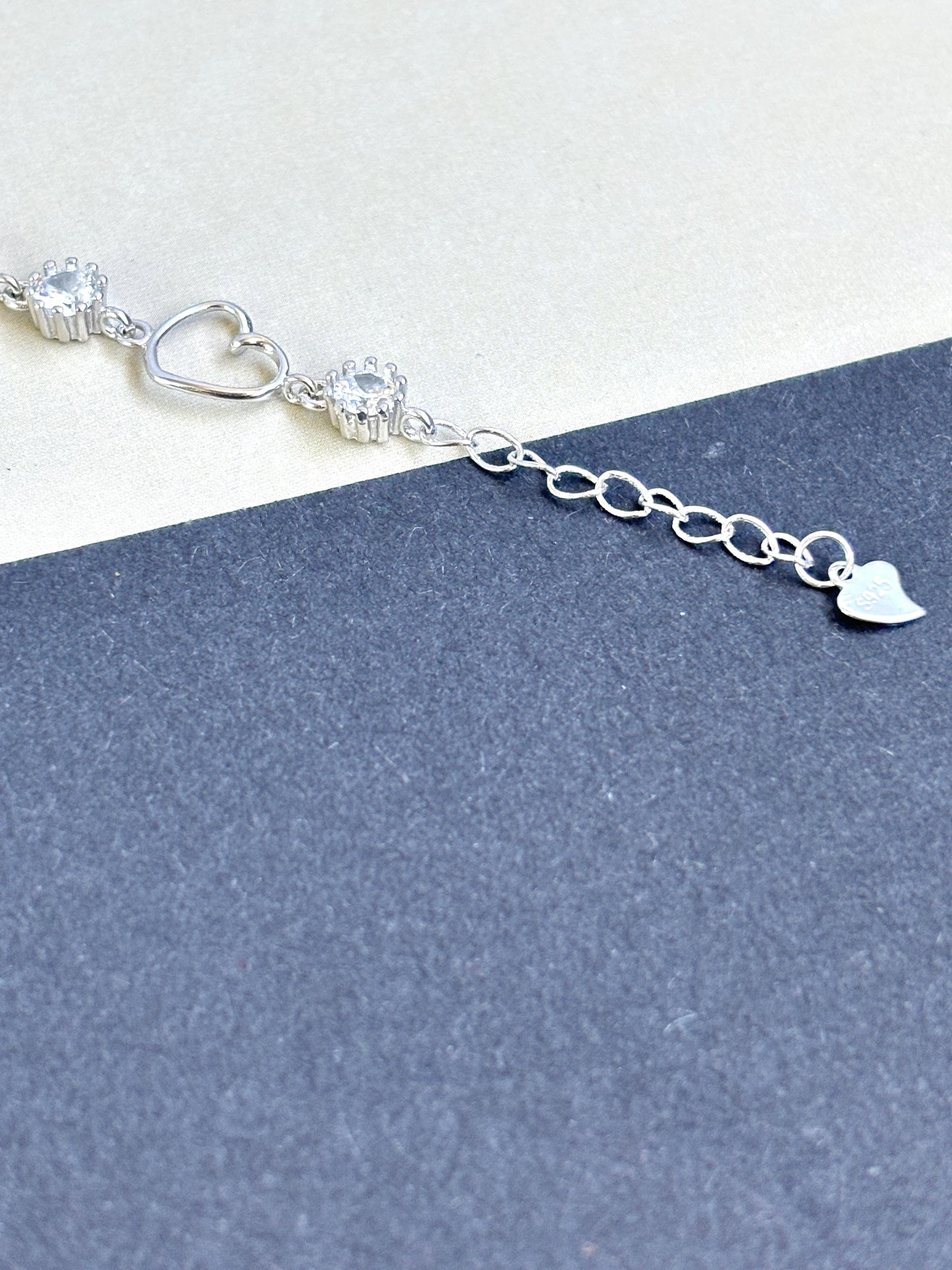 Sterling silver 925 open hearts bracelet | silver 925 link bracelet | Pulseras de plata 925 | pulseras de corazones para mujer