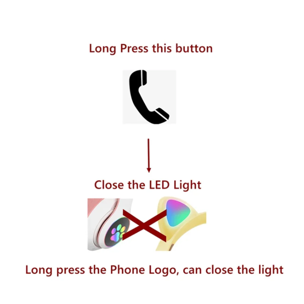 Cartoon LED Cat Ear Bluetooth Headphones