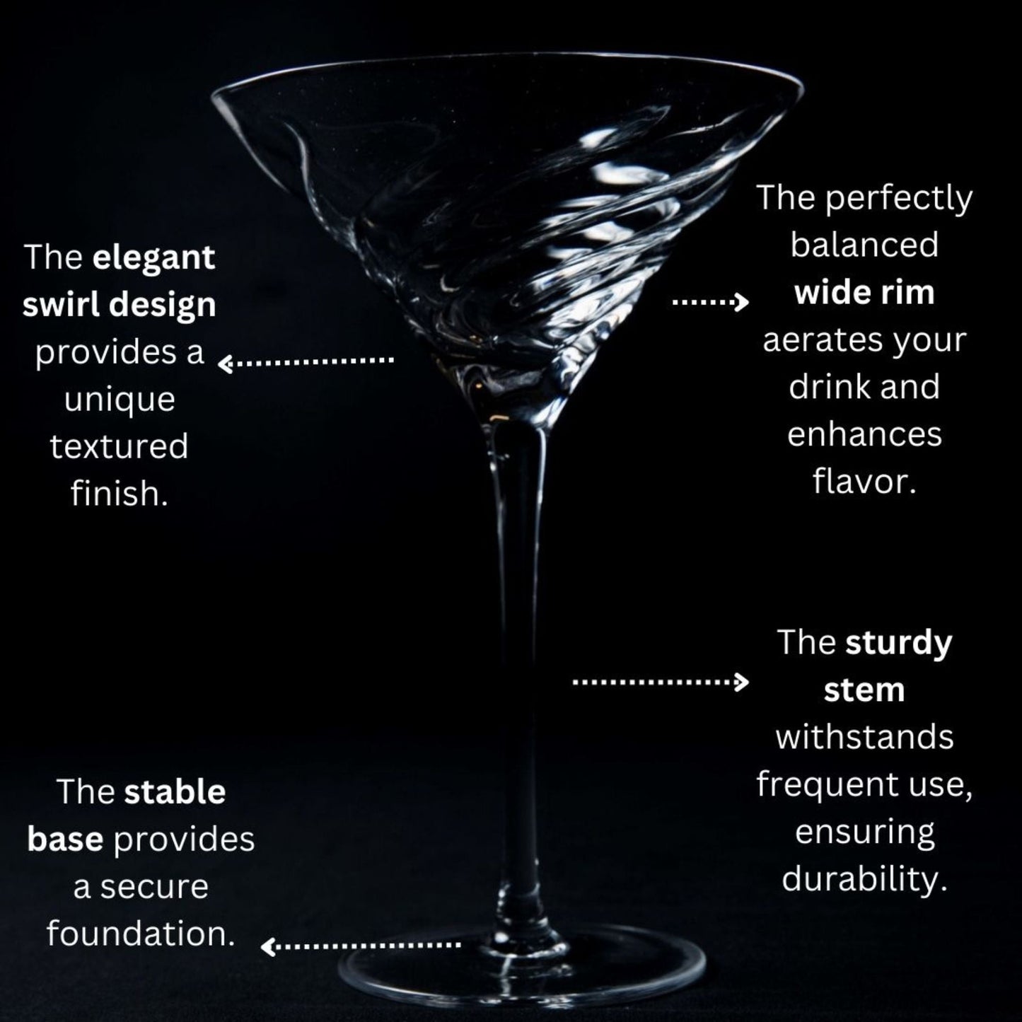 Vortex Crystal Martini Glasses – Set of 2 Luxury Stemware