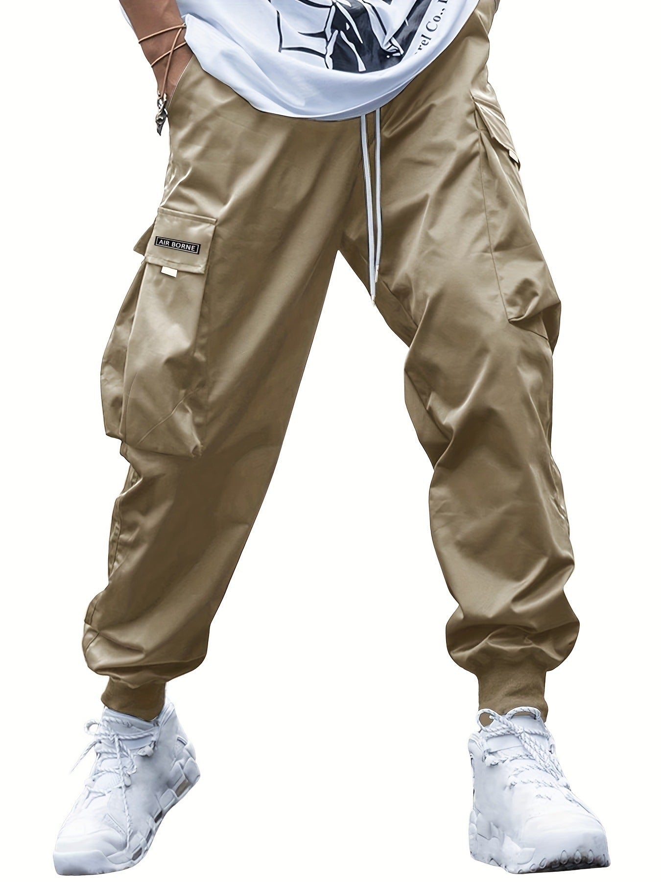 Men’s Multi‑Pocket Drawstring Cargo Pants