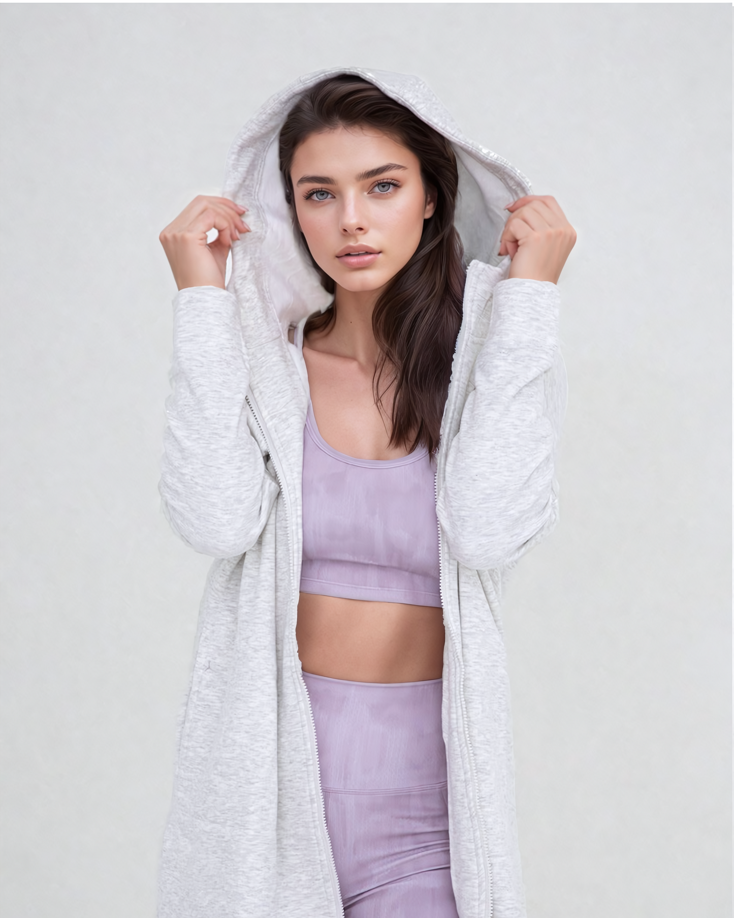 Cozy Comfort  Zip Up Hoodie Jacket Gray